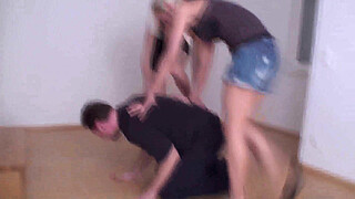 Young Blond Mistress educates guys