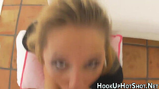 Real slut gets cum facial