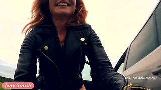 Jeny Smith public nudity on the road