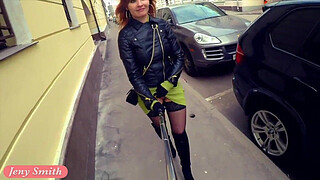 Jeny Smith public nudity on the road