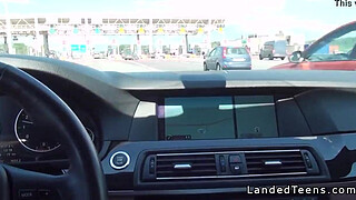 Russian stranded teen gets anal in public