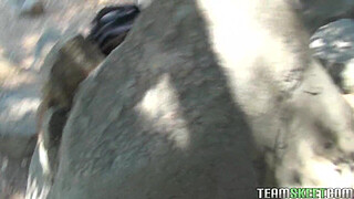 POVLife Blonde teen Casi James sucks fucks cock outdoors
