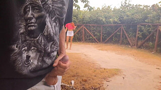 Handjob for a slut who was passing by in public!