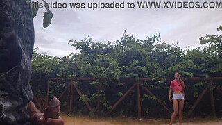 Handjob for a slut who was passing by in public!