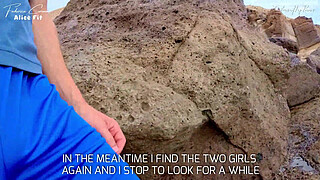 BEACH HANDJOB: during my exhib trip I find the two girls flashed in the parking lot