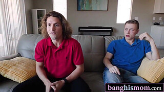 Big Tits Bimbo and Her Redhead Friend Fuck One Another's Stepsons