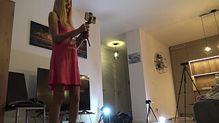 Handjob Challenge with a Twist in Sexy Satin Nighties to play Mini Golf to Stroke a Cock