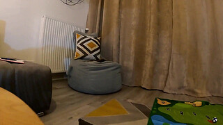 Handjob Challenge with a Twist in Sexy Satin Nighties to play Mini Golf to Stroke a Cock