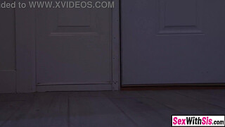 Big ass petite stepsister fucks her big cock step brother after finding him spying on her