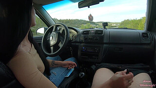 Public Road Car Handjob