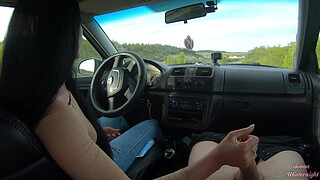 Public Road Car Handjob