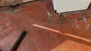 SPANISH MILF SUCKING HER NEIGHBOR'S DICK IN THE COMMUNITY LAUNDRY - DON'T TAKE IT OUT, CUM INSIDE MY MOUTH