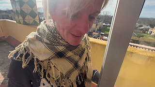 SPANISH MILF SUCKING HER NEIGHBOR'S DICK IN THE COMMUNITY LAUNDRY - DON'T TAKE IT OUT, CUM INSIDE MY MOUTH