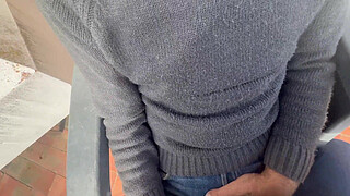 SPANISH MILF SUCKING HER NEIGHBOR'S DICK IN THE COMMUNITY LAUNDRY - DON'T TAKE IT OUT, CUM INSIDE MY MOUTH