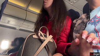 Risky Public Jerking Off On A Plane Full Of People - Public Dick Flashing