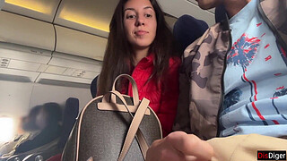 Risky Public Jerking Off On A Plane Full Of People - Public Dick Flashing
