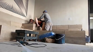 THE CONSTRUCTION MASON DIDN'T EVEN TAKE OFF HIS UNIFORM TO FUCK HIS BOSSES