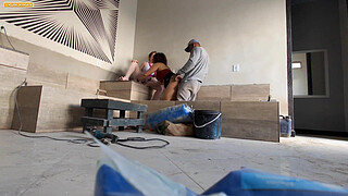 THE CONSTRUCTION MASON DIDN'T EVEN TAKE OFF HIS UNIFORM TO FUCK HIS BOSSES