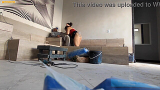 THE CONSTRUCTION MASON DIDN'T EVEN TAKE OFF HIS UNIFORM TO FUCK HIS BOSSES