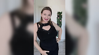 Stepmother teases stepson with huge breasts and seduces him