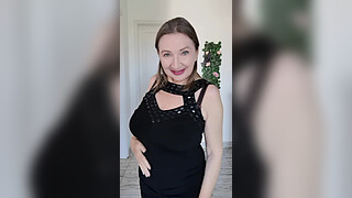 Stepmother teases stepson with huge breasts and seduces him