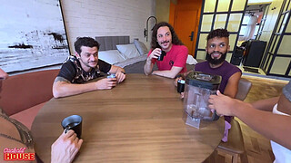 Naughty hostess shows she knows how to welcome her cuckold boyfriend's friends on a visit