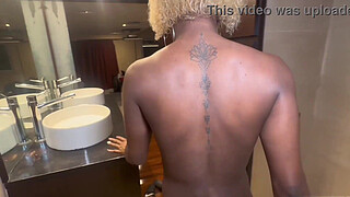 Interracial :My Ebony Girlfriend Was In The Shower Wanting To Get Her Pussy Drilled By My Cock