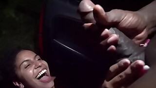 Latina Amateur Fucking her Supposed Uber Driver in public parking lot