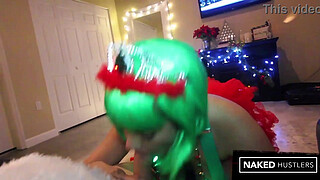 Round Ass bouncing on white dick during the holidays