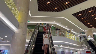 Crazy Cumwalk in Public Shopping Mall Blowjob in Public Toilet