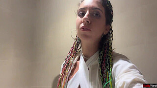 Crazy Cumwalk in Public Shopping Mall Blowjob in Public Toilet