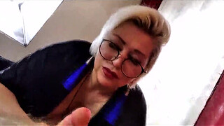 Blowjob as an Art... Faithful wife and cool mature slut Aimee Hot MILF gives free dick sucking lessons...))