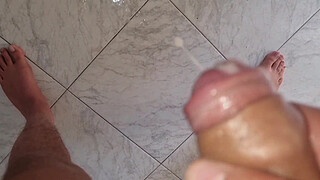 OPEN YOUR LEGS AND START TOUCHING IT | CUMSHOT AFTER A LONG HANDJOB FOR MY BEST FRIEND'S WIFE - HUGE COCK AND SO MUCH CUM FOR THE SLUT