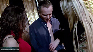 Beautiful threesome sex two sluts make a male with a big cock enjoy