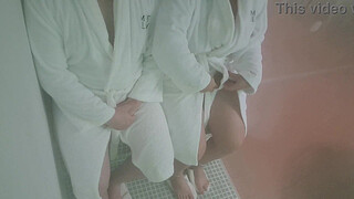 Slut wife fucks stranger at the sauna