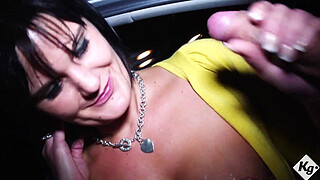 Cute MILF Sucks Off Two Lucky Guys When She Goes On A Dogging Mission