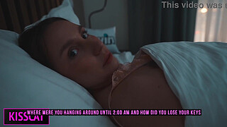 Step son lose keys from the apartment and came to step mom for share bed fucks