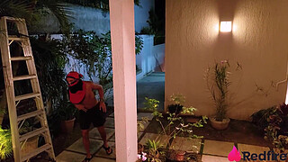 Hot brunette was surprised by a red-black guy eating her ass