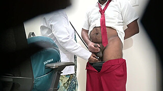 student cock checkup done by a doctor in clinic