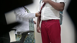 student cock checkup done by a doctor in clinic