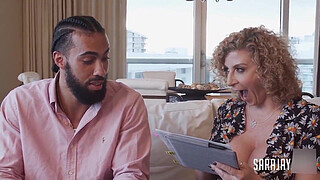 Throbbing BBC! James Angel Cums On Sa Jay's Massive Booty!