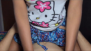 Tayler alone in her room and her stepfather wants to fuck the ass of the perverted stepdaughter at home