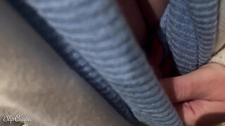 Cute Girl has fun in the whole furniture store - risky public handjob and fuck !