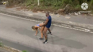 WIFE CHEATING ON CUCKOLD WITH A HUGE BLACK MAN IN THE MIDDLE OF THE STREET AFTER THEY RAN OUT OF GASOLINE ️ AND THE CUCKOLD STILL THANKED THE EATER