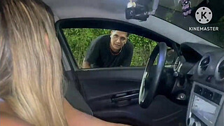 WIFE CHEATING ON CUCKOLD WITH A HUGE BLACK MAN IN THE MIDDLE OF THE STREET AFTER THEY RAN OUT OF GASOLINE ️ AND THE CUCKOLD STILL THANKED THE EATER