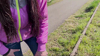 Lara seduces a stranger in the woods and takes him in her mouth