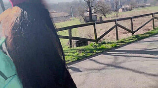 Lara seduces a stranger in the woods and takes him in her mouth