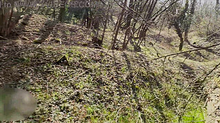 Lara seduces a stranger in the woods and takes him in her mouth