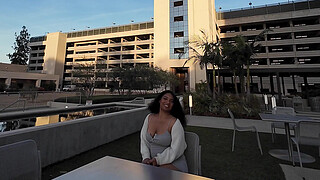 Young Black Babe with Big Tits Fucks Street Photographers Huge Dick Covered in Facial Cumshots and Piss when he tricks her into Photo Shoot VS World Biggest Cock