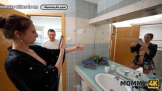 MOMMY4K. Mature Czech Janet Alfano started taking a hot shower and ended up fucking a young cock